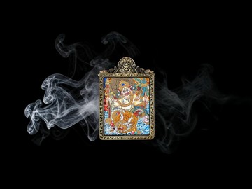 白財神高卡唐卡