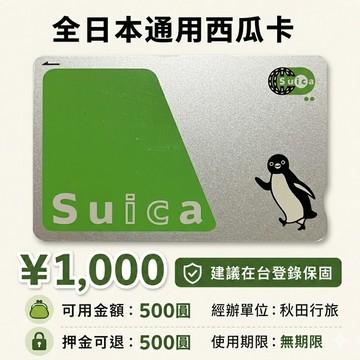 日本 Suica 西瓜卡(1000日圓) 交通卡片卡套／2026年全新卡片(附卡套及發票)