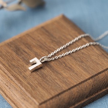 數字 7 男士項鍊 925 純銀