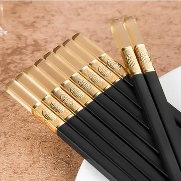 琥珀高檔精致中式消毒合金筷子