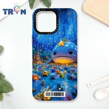 TRON IPhone 16 Pro Max 奇幻大鯨魚 防摔太空載具殼 透黑 軟硬 手機殼