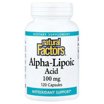 Natural Factors, α-硫辛酸，100 毫克，120 粒膠囊