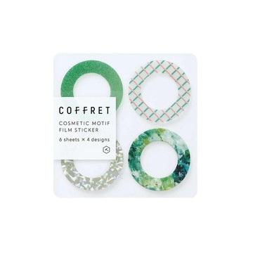 KING JIM HITOTOKI COFFRET調色盤薄膜貼紙 第2彈/ 圈型/ 孔雀綠