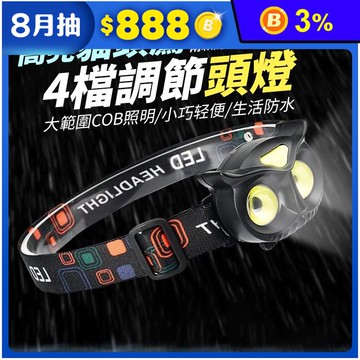 高亮貓頭鷹造型頭燈 4檔調光 IPX4防水 露營頭燈 登山頭燈