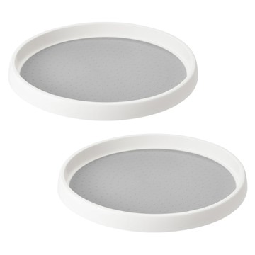 金容碩生活研究所 多用途旋轉托盤收納架  灰色 白色  2個  中(29.5*3.5cm)