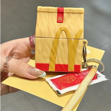 小紅書 創意KFC 麥當勞紙袋 薯條 茄醬 炸雞塊 Airpods Pro 硅膠套 2/3/4代 蘋果藍牙耳機防摔保護殼