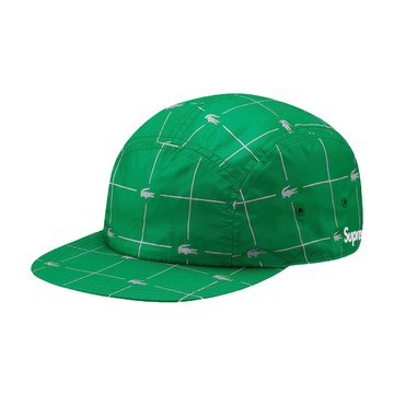 SUPREME LACOSTE REFLECTIVE GRID NYLON 五分割帽 聯名款 SS18H4