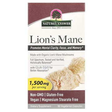 Nature's Answer, 猴頭菇，90 素食膠囊（每粒膠囊 500 毫克）