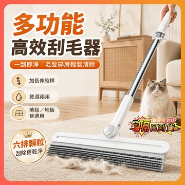 隔日達 【Muti+】新日系多功能高效刮毛器 寵物毛髮清理器 硅膠刮毛掃灰一體魔術掃把 自動伸縮刷毛器 貓毛刷 刮毛刷