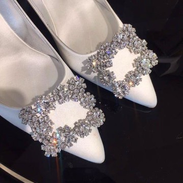 水鉆尖頭細跟小碼高跟鞋313233紅色婚鞋新娘鞋白色婚紗鞋大碼女鞋