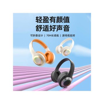新品LED發光頭戴式無線藍牙耳機雙模游戲低延遲插卡插線有線耳麥