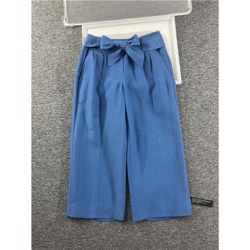 外貿尾單 大碼女裝夏季棉麻闊腿直筒七分休閑褲