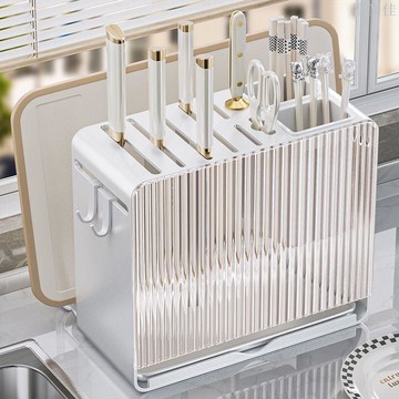 廚房刀架置物架壁掛式一體家用筷子刀具免打孔收納架掛墻砧板刀架
