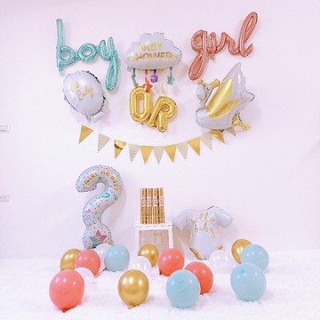 性別派對（拉炮系列）套組 性別揭曉 猜性別佈置 性別氣球 性別派對拉炮 性別派對背板