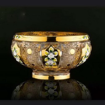 歐式無鉛水晶玻璃果盤果籃水果盤干果盤小吃盤家居果盒飾品盒高腳