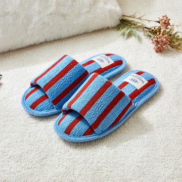 Modern House 週末毛巾布條紋拖鞋  紅藍色  1雙  260mm