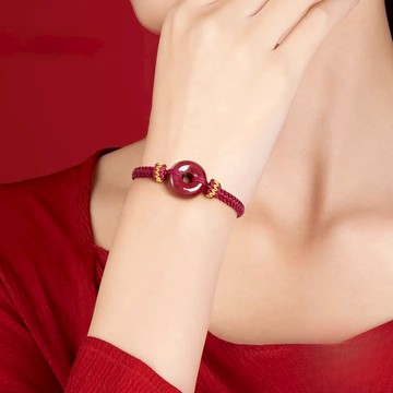 手鍊串珠 紫金砂 平安扣 手串 手鍊 辟邪手鍊 招財納福 保平安 手工編織 手環 護身符 送媽媽 女生生日禮物 301