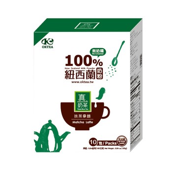 歐可茶館 真奶茶 抹茶拿鐵無加糖款(18g*10包/盒)