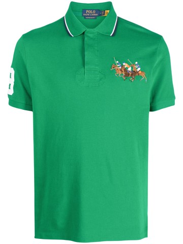Polo Ralph Lauren - embroidered-motif cotton polo shirt - men - Cotton - M - Green