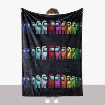 AmongUs狼人殺系列跨境電商法蘭絨毛毯外貿 雙面絨亞馬遜一件代發