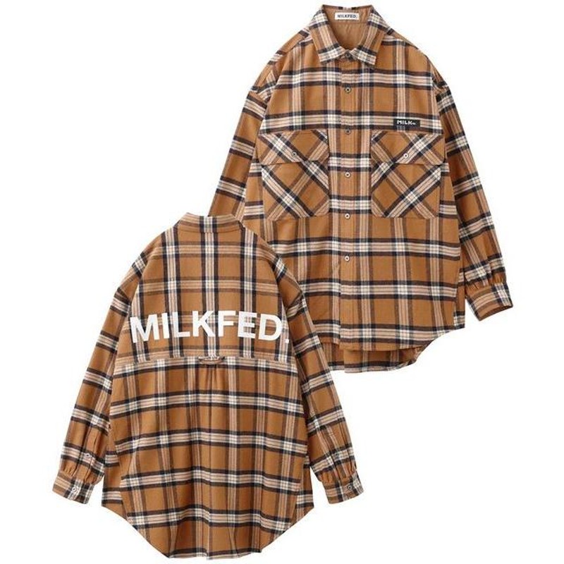 ☆セール SALE☆ ミルクフェド MILKFED. BACK LOGO PLAID SHIRT バック