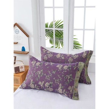 雙層純棉枕套一對裝全棉枕頭套成人情侶椰殼扣A類高端復古潮大號