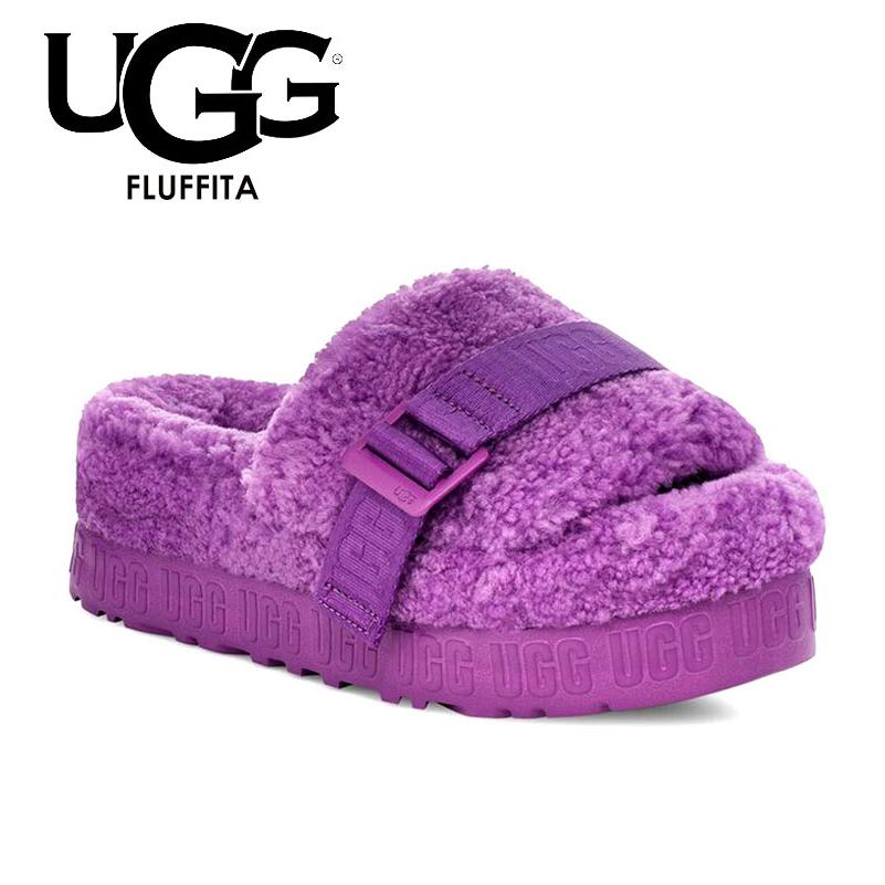 UGG ファーサンダル 水色 25cm-