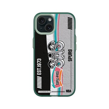 iPhone 15 Clear 憂墨綠 - NBA - 復古球員卡-聖安東尼奧馬刺 San Antonio Spurs - Vintage Card