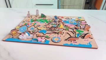 3D積木拼圖 木製世界拼圖 MAP世界地圖 認識世界 認識亞洲