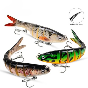 【TTFF】8節多節魚路亞餌 13.5cm/25.5g斷節塑膠假餌泥鰍仿生魚餌Swimbait