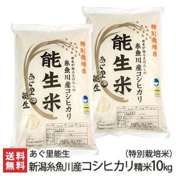 特別栽培米（減農薬・減化学肥料）新潟産 能生米コシヒカリ  精米10kg（5kg×2） 農業生産法人（株）あぐ里能生 のし無料 送料無料