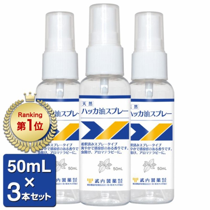 ハッカ油スプレー 50ml 3本 セット ハッカ ミント マスク メントール ハッカ油 冷感 冷却スプレー 花粉症 花粉 対策 虫除け まとめ買い |  LINEショッピング