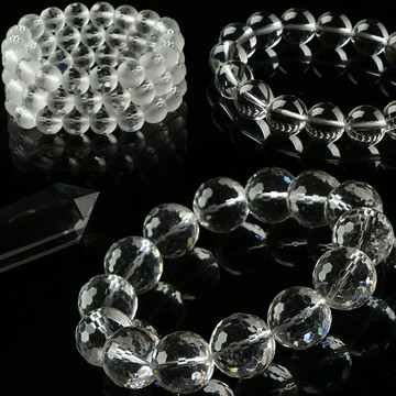 親寶水晶天然冰透白水晶手鏈 女男款 多規格多成色多圈手串飾品