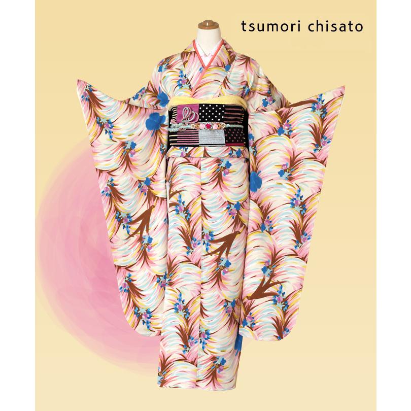 レンタル ふりそで 結婚式 振袖 レンタル フルセットレンタル レトロ ツモリチサト tsumori chisato モダン ピンク色振袖レンタル 着物