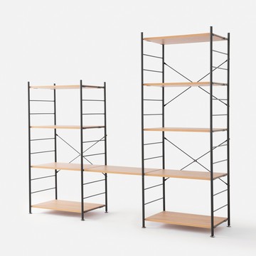 (組合)特力屋 快裝個性化層架 4+5層架套組 含延伸層板1片 191x44.5x163cm 書架 收納架 置物架