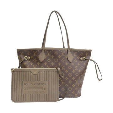 LOUIS VUITTON LV 路易威登 棕色帆布 Neverfull Inside Out MM 肩背包 M25664 【二手名牌BRAND OFF】