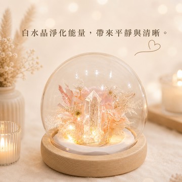 [快速出貨] 🎀520能量系列__水晶【粘粘&Hope花藝坊】白水晶永生花燈飾♡
