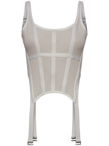 Dion Lee - corset-style organic-cotton tank top - women - Elastane/Organic Cotton - XS - Grey