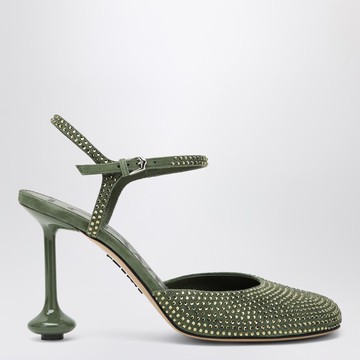 Green strass ankle décolleté toy