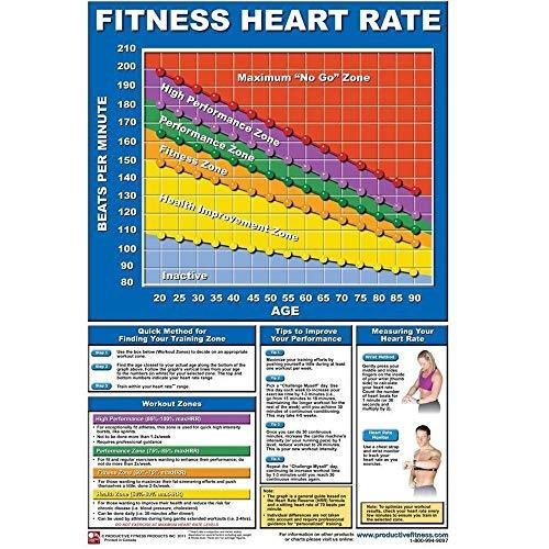 Productive Fitness Poster Series Laminated Heart Rate Chart Exercise at Hom