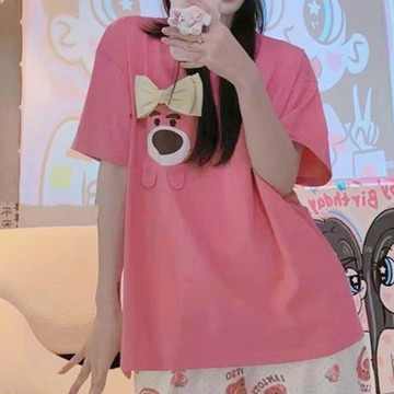 BBHONEY 立體蝴蝶結 口袋小熊棉TEE