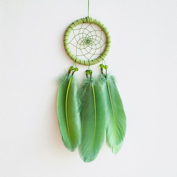 幸運草(純粹草綠色) 捕夢網 成品 - 手作 禮物、 交換禮物