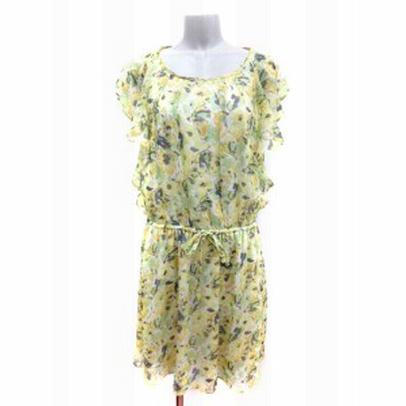 中古 ナチュラルビューティーベーシック ワンピース ひざ丈 フレンチスリーブ 花柄 シフォン M マルチカラー 通販 Lineポイント最大1 0 Get Lineショッピング