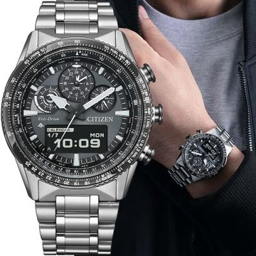 CITIZEN 星辰錶  Promaster SKY系列 光動能 飛行 運動腕錶 男錶 手錶-JV2006-55H/黑43.0mm