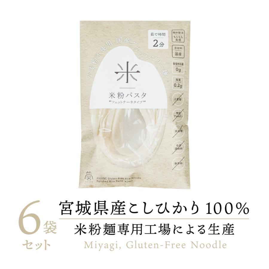  グルテンフリー 米粉パスタ 6個｜国産 宮城県産 コシヒカリ 米粉 米粉麺