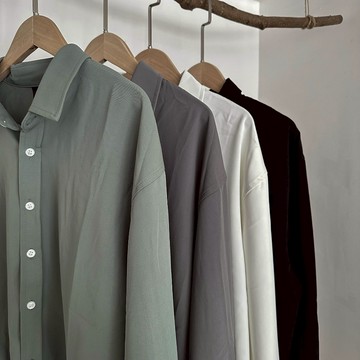 【衣衫倉庫】韓國 襯衫 抗皺 素面 百搭 秋冬 素色襯衫 休閒 素面襯衫 舒適 男生長袖 長袖男 4色