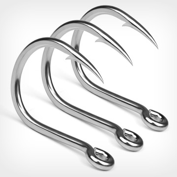 【TTFF】鐵板單鉤有倒刺高碳鋼海釣鐵板鉤10個/包（5個/包）船釣魚鉤帶孔帶圈散裝魚鉤漁具現貨批發