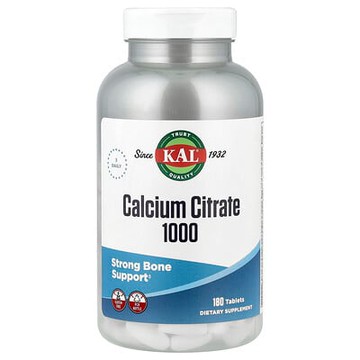 KAL, 檸檬酸鈣 1,000，333 毫克，180 片