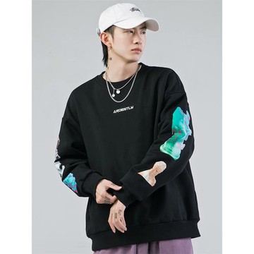 衛衣男2025新款美式春秋帥氣潮流印花長袖上衣痞帥休閑炸街外套潮