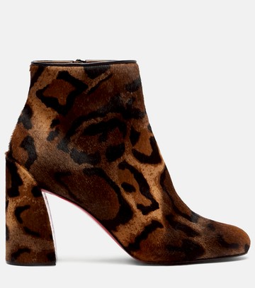 Christian Louboutin Jane 85 leopard-printed calf hair ankle boots